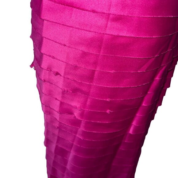 Tadashi Vintage Womens Tiered Gown Size 6 Pink Strapless Made In USA New - Picture 13 of 16